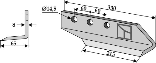 Trencher blade - right model