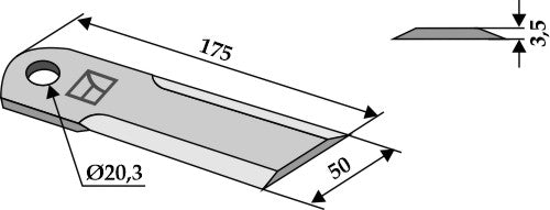 Straw chopper flail blade