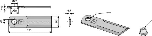 Straw chopper flail blade