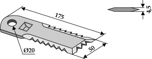 Straw chopper flail blade