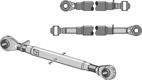 Top-link with hardened tie-rod M30x3,5