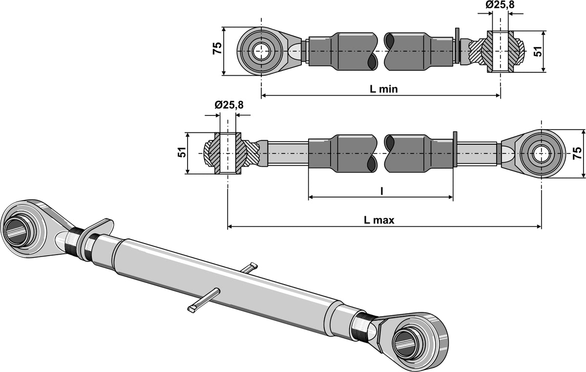 Top-links M30x3,5 standard
