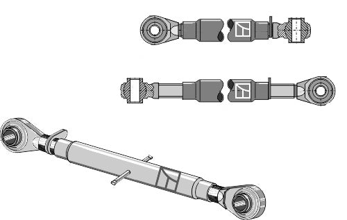 Top-links with hardened tie-rod M36x3