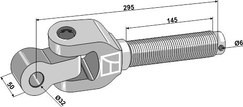 Swivelling tie-rod 1 3/4