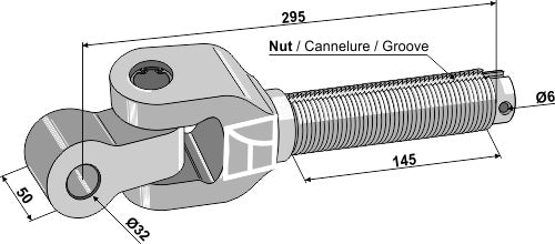 Swivelling tie-rod 1 3/4