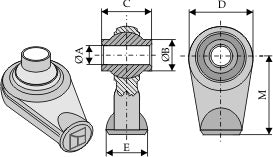 Ball joint terminals for top-links to be welded