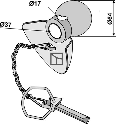 Ball guide cone with linch pin Cat. III