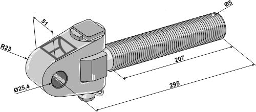 Swivelling tie-rod M36x3