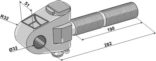 Swivelling tie-rod M36x3