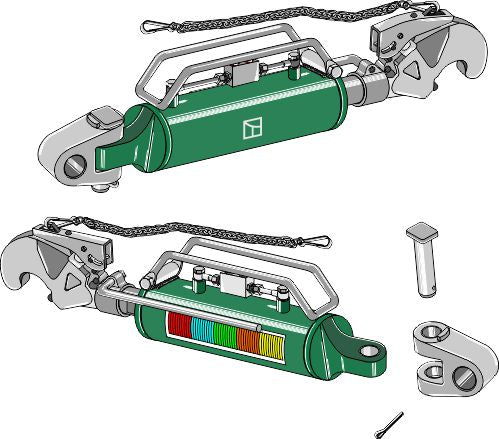 Hydraulic top-link with hook and swivelling tie-rod