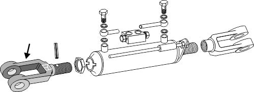 Lifting link fork with external thread