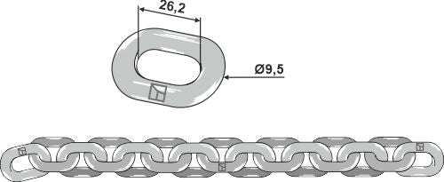 Scraper floor chain - 9,5x26,2 - D5