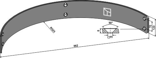 Guideboard 862mm
