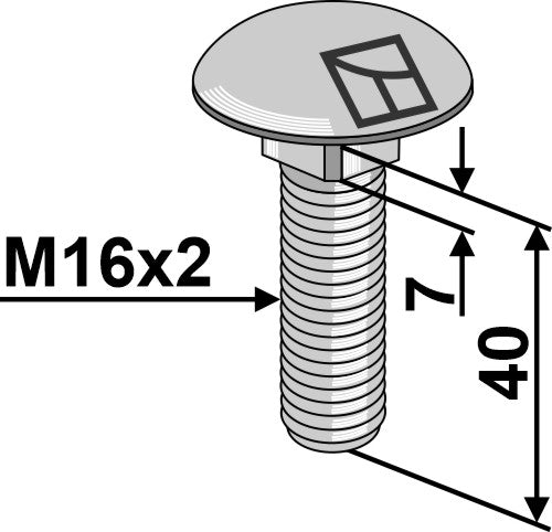 Saucer-head screw M16x2x40 without nut