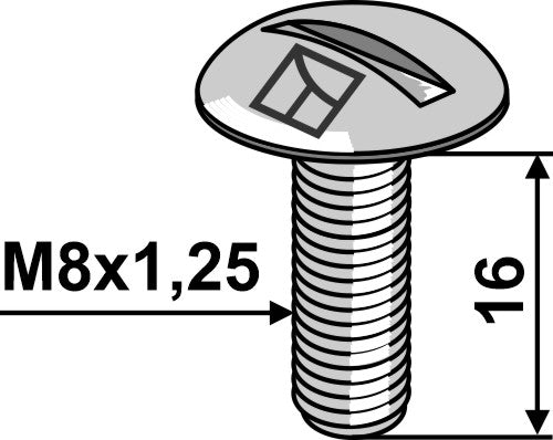 Saucer-head screw M8x1,25x16 - galvanized