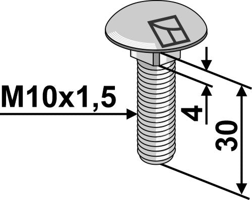 Saucer-head screw M10x1,5x30 without nut
