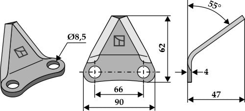 Fodder mixer knives