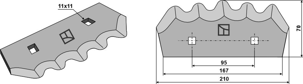 Fodder mixer knives
