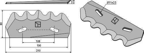 Fodder mixer knives, left