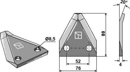 Fodder mixer knives