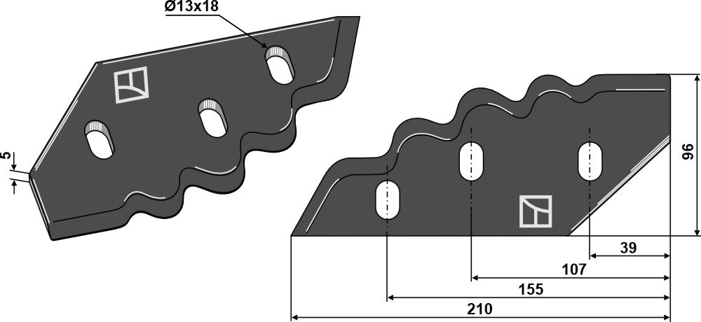 Fodder mixer knives, left