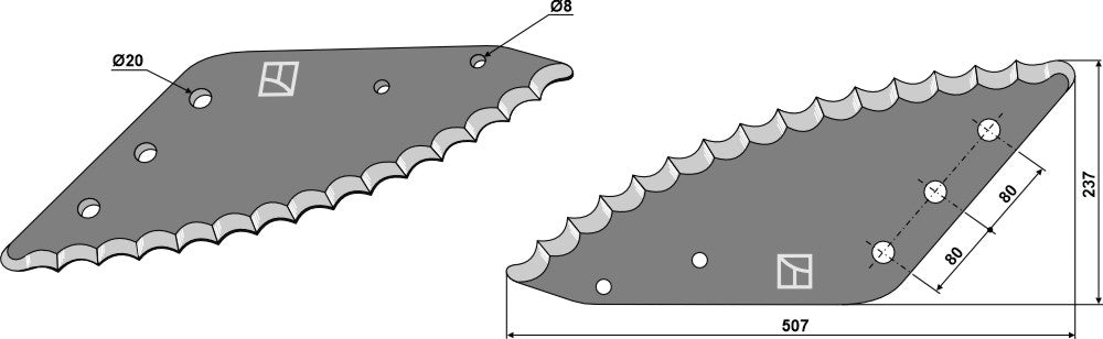 Fodder mixer knives