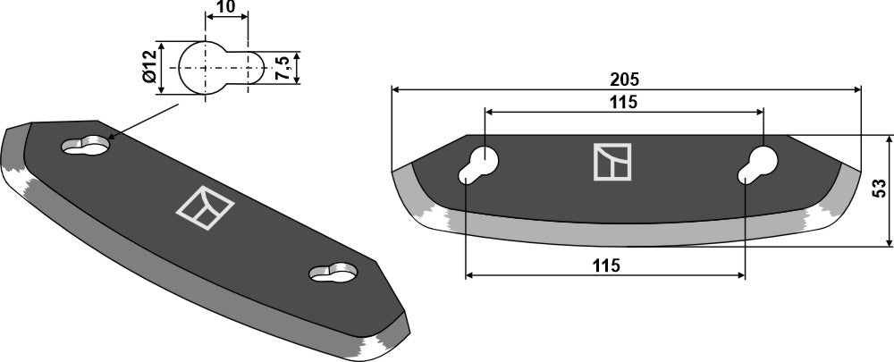 Fodder mixer knives
