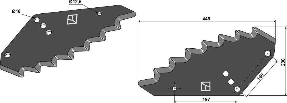 Fodder mixer knives