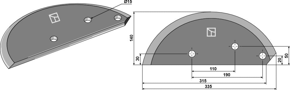 Fodder mixer knives