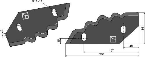 Fodder mixer knives, left