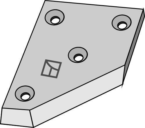 Right-side corner knife the direction of motion