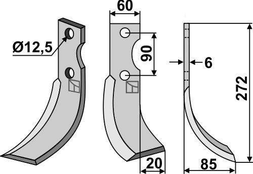 Blade 272x60mm, right