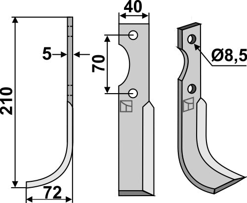 Blade 210x40mm, left