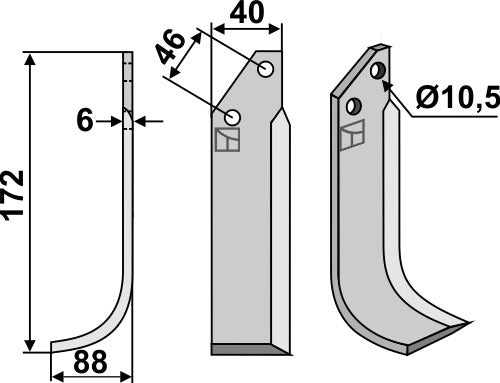 Blade 172x40mm, left