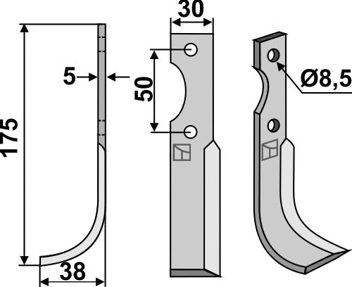 Blade 175x30mm, left
