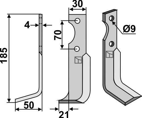 Blade 185x30mm, left