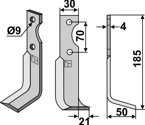Blade 185x30mm, right