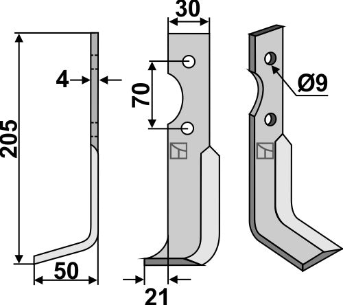 Blade 205x30mm, left