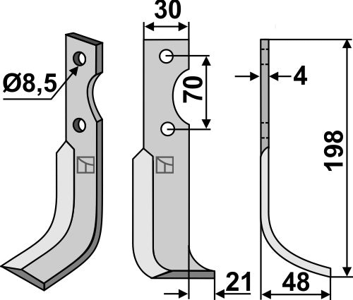 Blade 198x30mm, right