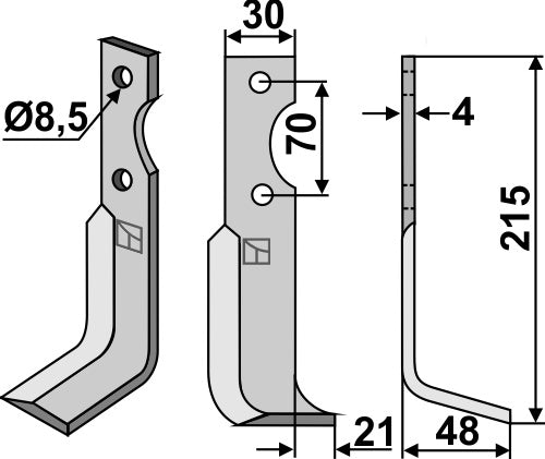 Blade 215x30mm, right