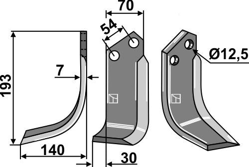 Blade 193x70mm, left