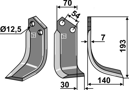 Blade 193x70mm, right