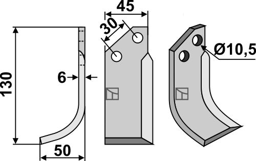 Blade 130x45mm, left
