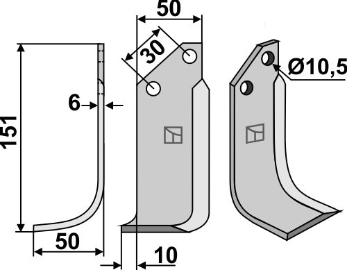 Blade 151x50mm, left