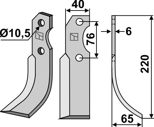 Blade 220x40mm, right