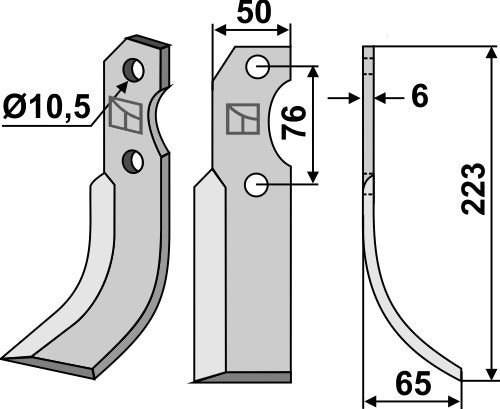 Blade 223x50mm, right