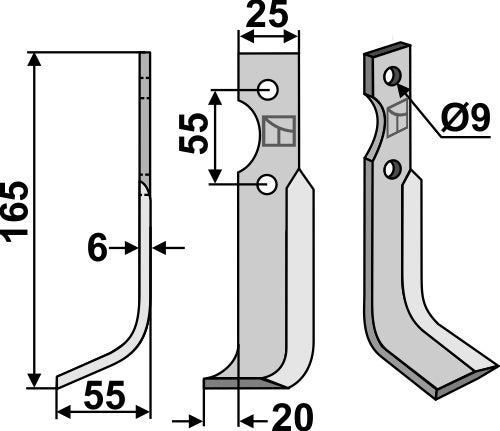 Blade 165x25mm, left