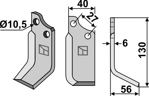 Blade 130x40mm, right