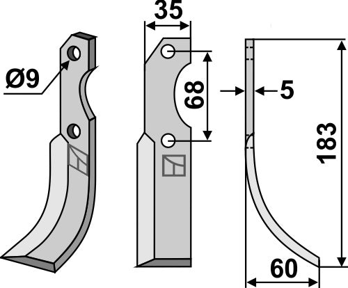 Blade 183x35mm, right