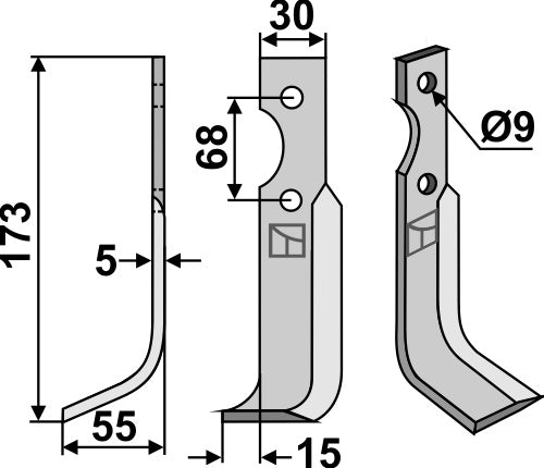 Blade 173x30mm, left